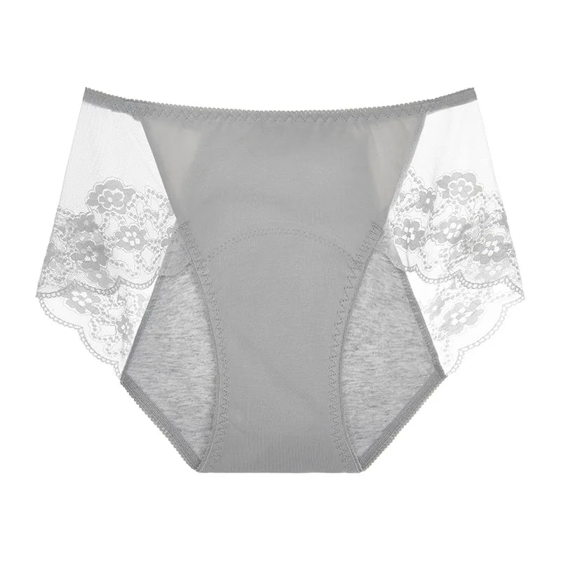Culotte menstruelle en coton et dentelle florale MIMICULOTTE, vue 7