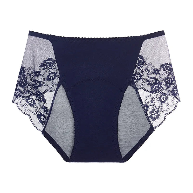 Culotte menstruelle en coton et dentelle florale MIMICULOTTE, vue 9
