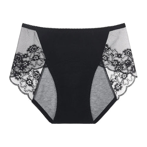 Culotte menstruelle en coton et dentelle florale MIMICULOTTE, vue 4