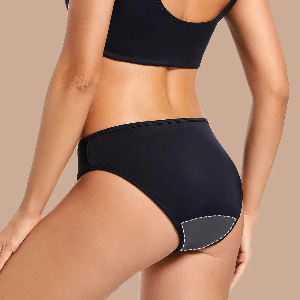 Culotte de bain menstruelle anti-fuites noire, vue 3